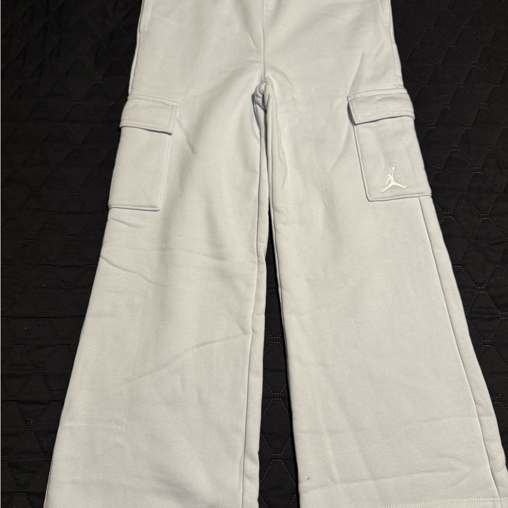 Jordan Light Gray Cargo Joggers with White Jumpman